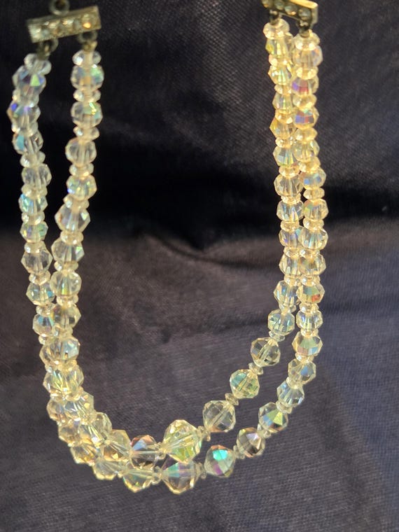 Vintage 1950's Aurora Borealis Crystal Necklace - image 9
