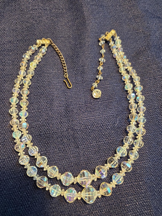 Vintage 1950's Aurora Borealis Crystal Necklace - image 1