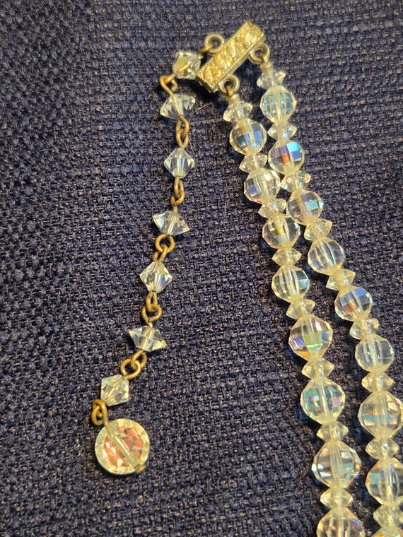 Vintage 1950's Aurora Borealis Crystal Necklace - image 3