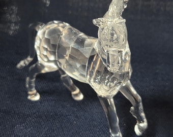 Figura vintage de unicornio de cristal Swarovski n.° 630119, sin cuerno.