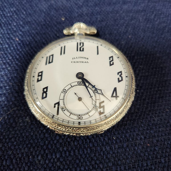 Antique 1923 Illinois Central Pocket Watch with Box