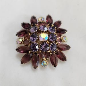 Vintage-Juliana D&E Violette Amethyst Strass Brosche