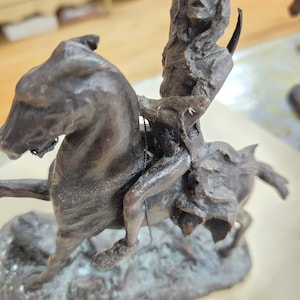 1988 Franklin Mint Remington Bronze Mini Sculpture; The Scalp