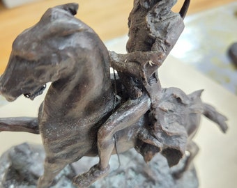 1988 Franklin Mint Remington Bronze Mini Sculpture; The Scalp