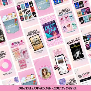 Bookish Instagram Stories Bundle | 50 Social Media Designs and Templates for Content Creators Readers Authors Bookstagram Booktok Book Club