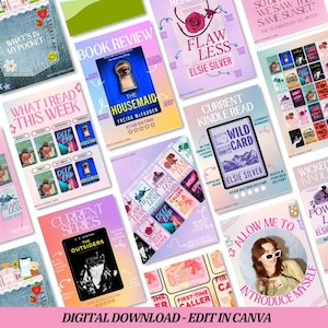 Pacchetto di modelli Instagram estetici e libreschi / Social Media Booksta Content Creator Designs for Readers / Bookstagram Booktok Book Club