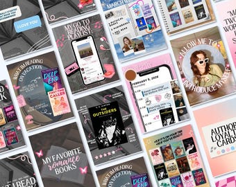 Trending Bookish Instagram Template Bundle | Social Media Content Creator Designs for Readers and Authors | Bookstagram Booktok Book Club