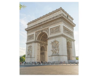 Iconic Arc de Triomphe Print, Parisian Monument Photography, 16x20 Vertical Fine Art, Historical Landmark Wall Art, Limited Edition Decor