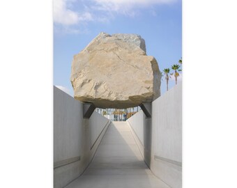 Levitated Mass Art Print - 16x24 Vertical Photograph of Iconic LA Sculpture, Limited Edition Contemporary Landmark Decor