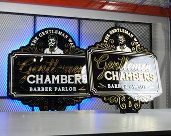 3D Acrylic Logo Sign: Custom Barbershop & Business Wall Decor