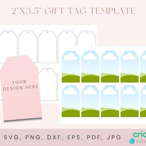 Canva Tag Templates, Blank Gift Tag Templates 2x3.5 inch Square tags