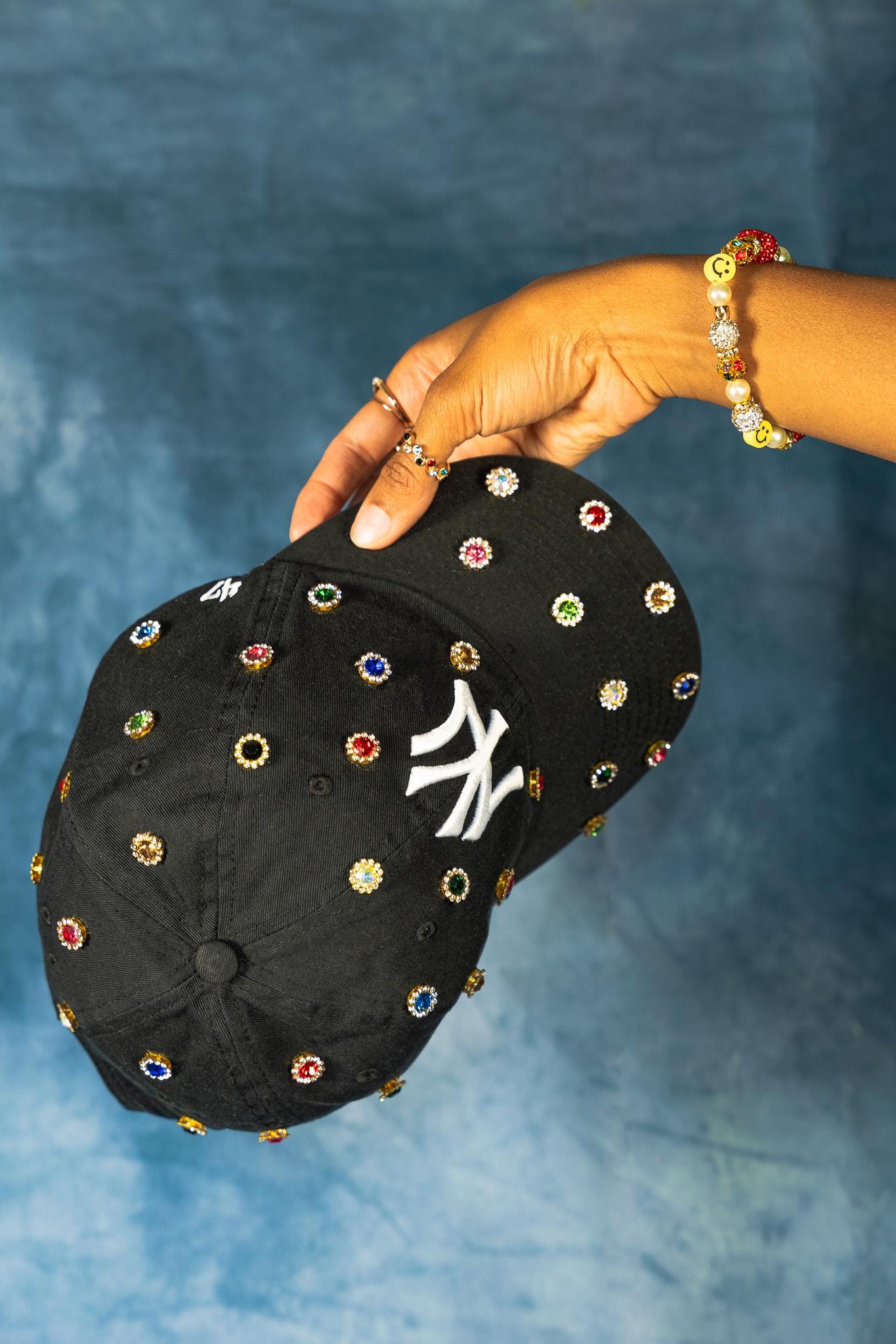 帽子 New Era jewelry cap NY Custom '47 MLB Gem Hat Colorful Rhinestone Fitted Baseball Jeweled