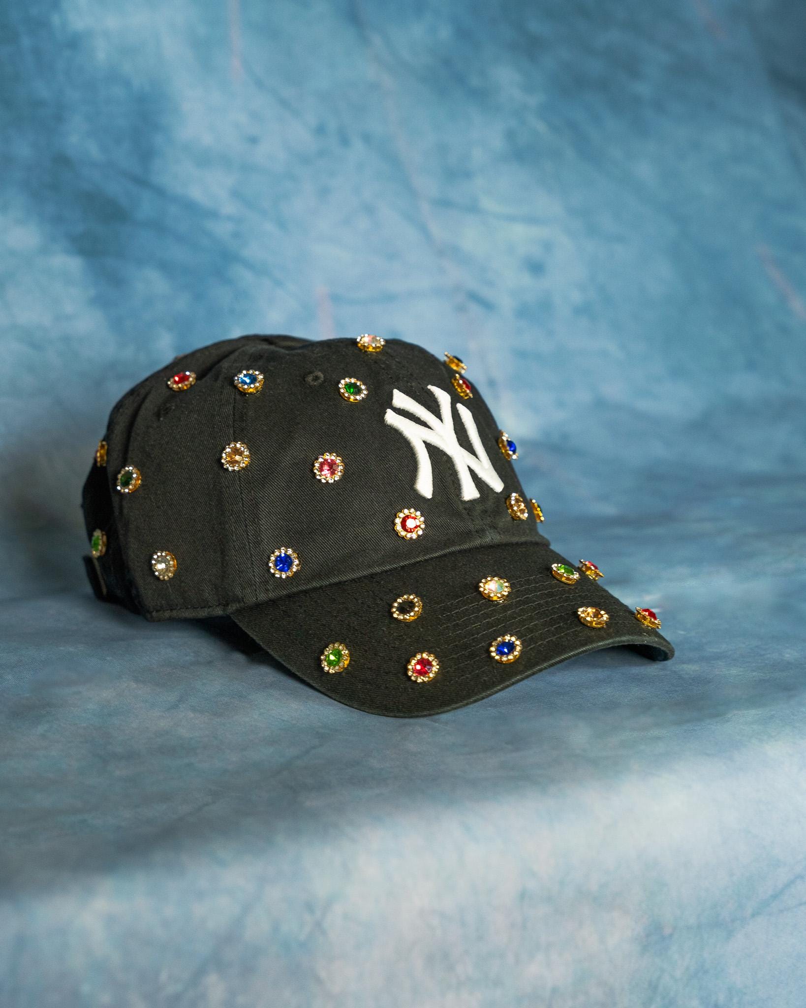 Blue and Yellow New York Crystal-Embellished Fitted Cap New Era New York Yankees MLB 59FIFTY Fitted Hat main image 4