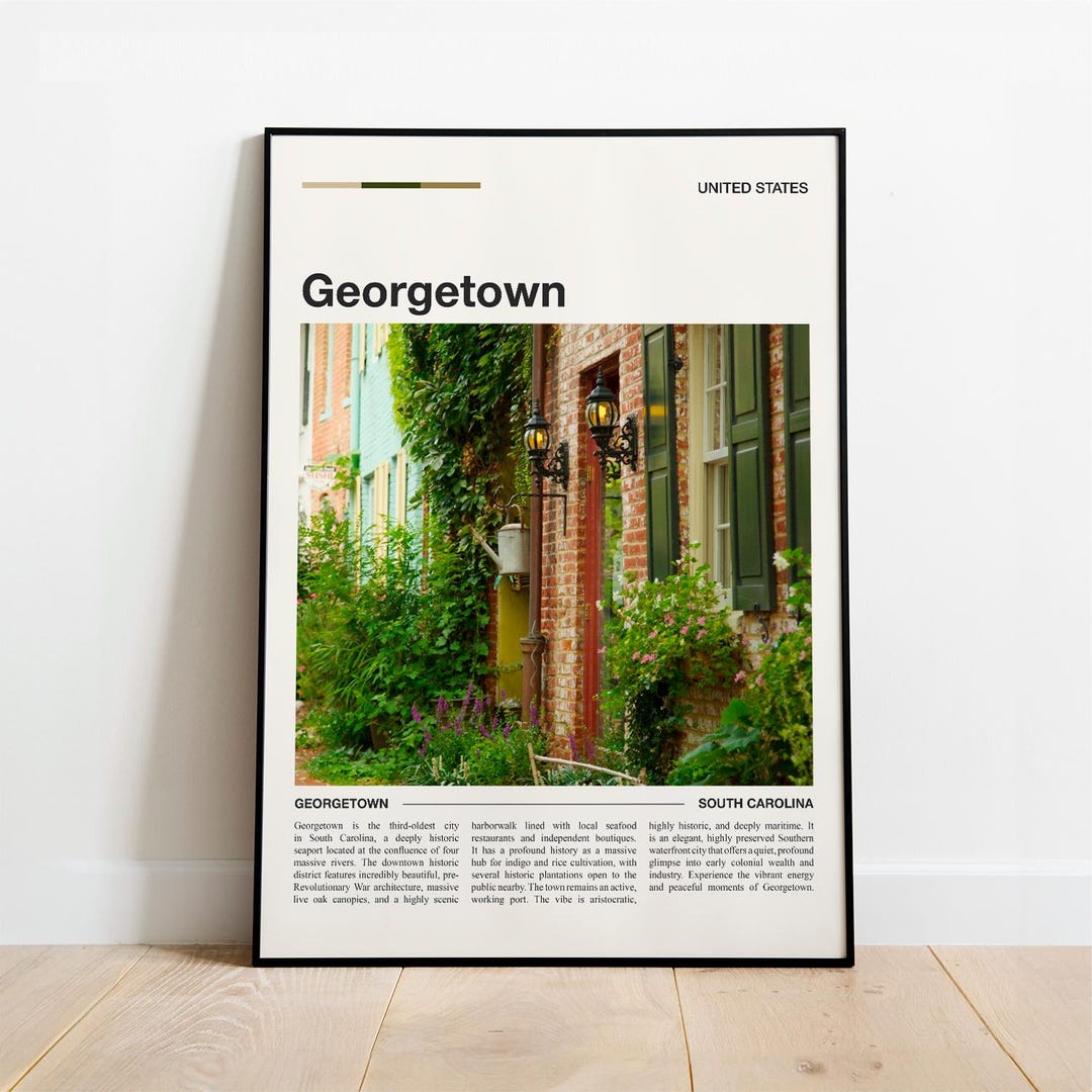 Georgetown United States Travel Poster - Washington DC - Etsy