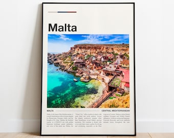 Malta Travel Poster | Minimalist Wall Art Print, Various Formats
