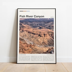 Väggkonsttryck Fish River Canyon – Modern minimalistisk reseposter, flera storlekar