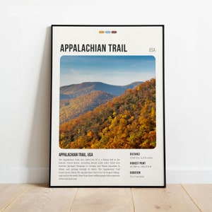 Appalachian Trail Print | Appalachian Poster | Appalachian Mountains Wall Art | Appalachian poster Art Print | Appalachian trail map