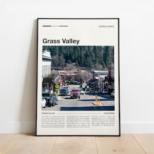 Cartel turístico de Grass Valley, California: Arte histórico de la mina.