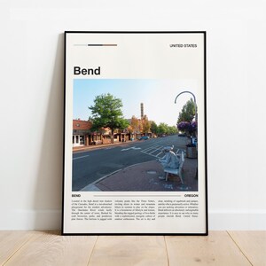 Bend Oregon Minimalist Print Northwest Travel Art