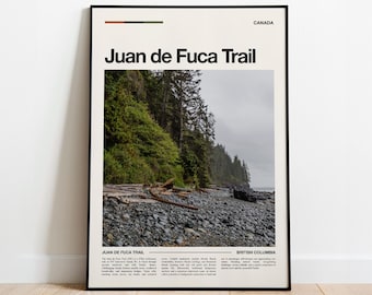 Juan de Fuca Trail Poster, British Columbia Coast Hike Art