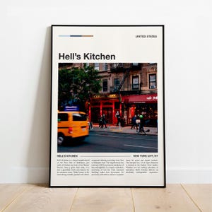 Hell's Kitchen NYC-affisch — Minimalistiskt urbant resetryck