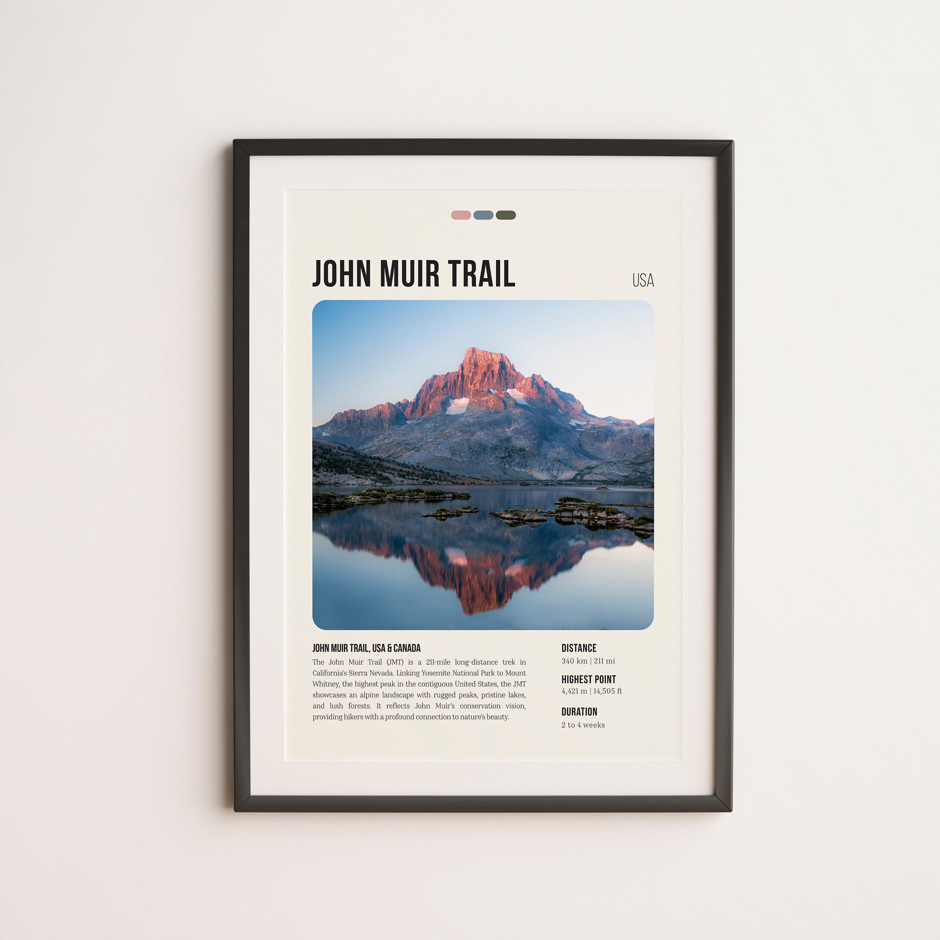 John Muir Trail Print John Muir Trail Poster John Muir Trail Wall Art ...