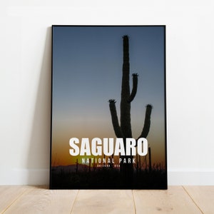 Saguaro National Park Poster | Saguaro Nationalpark Poster | Saguaro Nationalpark Wand Kunst | Arizona Reise
