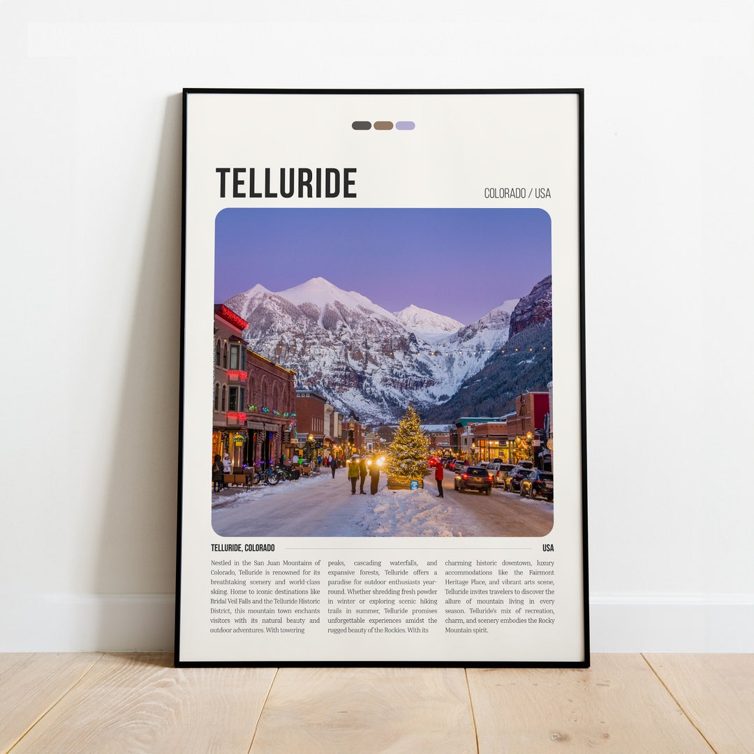 Telluride Colorado Ski Poster - San Juan Mountain Art - Etsy