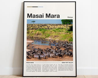 Masai Mara National Reserve Poster — Kenya Safari Wall Art