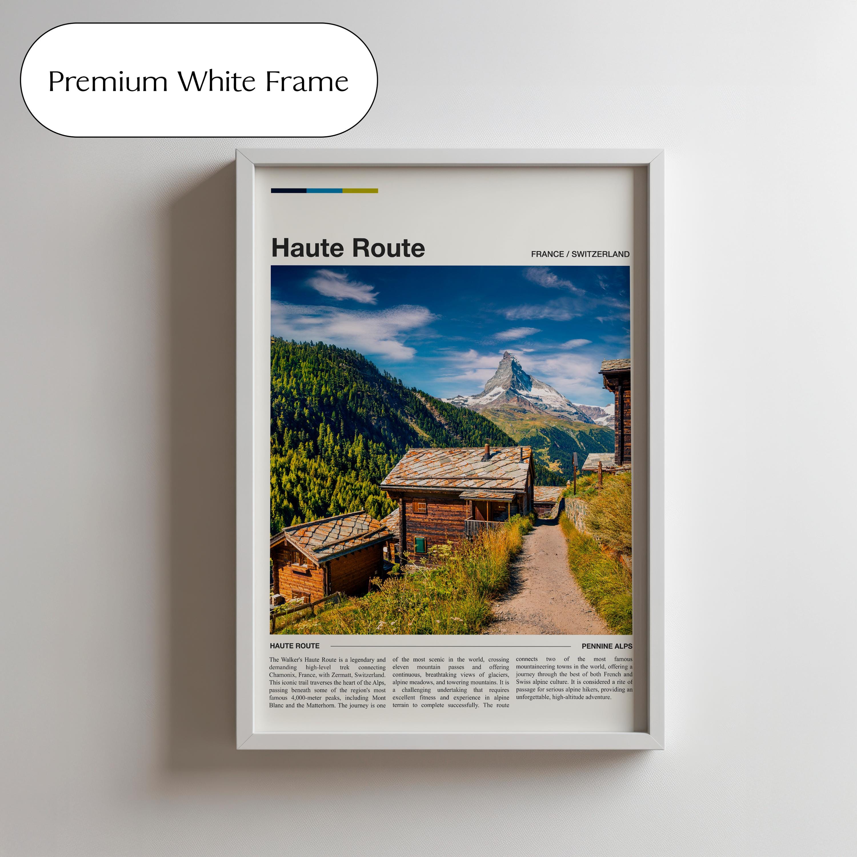 Haute Route Trail Map Poster — Switzerland Alps Art - Etsy UK