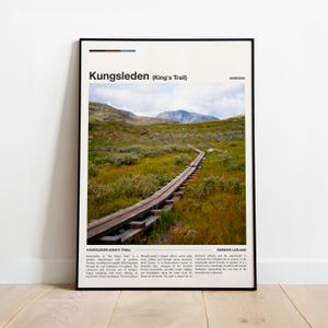 Kungsleden (King&#39;s Trail) Travel Print – Minimalist Modern Poster for Home or Office, Digital & Print