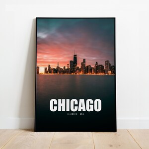 Chicago Poster| Chicago Druck | Chicago Wandkunst | Chicago Reise