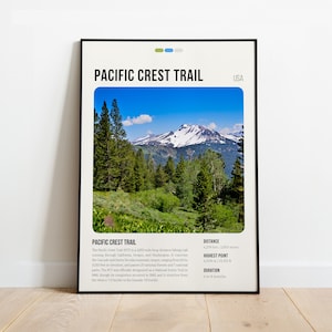 Pacific Crest Trail Print | Pacific Crest Trail Poster | Pacific Crest Trail Wall Art | Pacific Crest Trail poster | Pacific Crest Trail Map