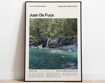Juan De Fuca Poster, British Columbia Washington Wall Art