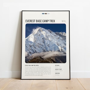 Everest Base Camp Trek Druck | Everest Base Camp Poster | Everest Base Camp Trek Wandkunst | Everest Base Camp Trek Wandern Druck