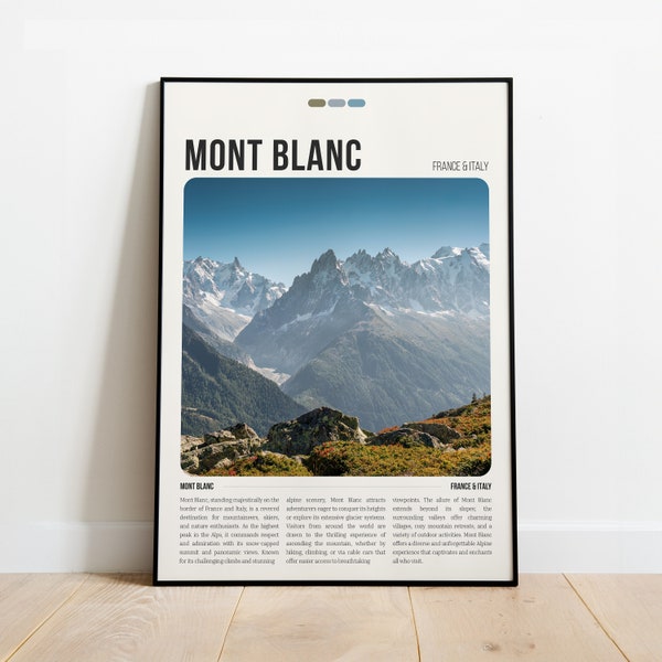 Majestic Mont Blanc Poster Print - Captivating Alpine Landscape Print, Perfect Wall Art for Home and Office, Great Gift for Mountain Lovers