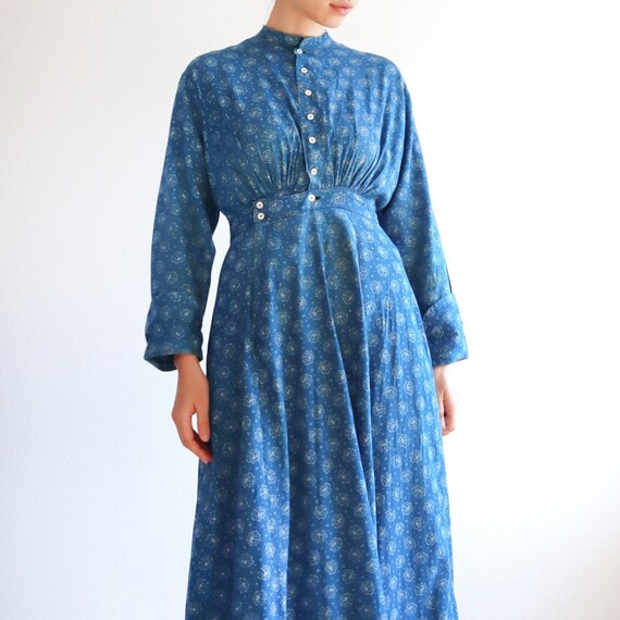 Antique 1880s Indigo Calico Dress - Etsy