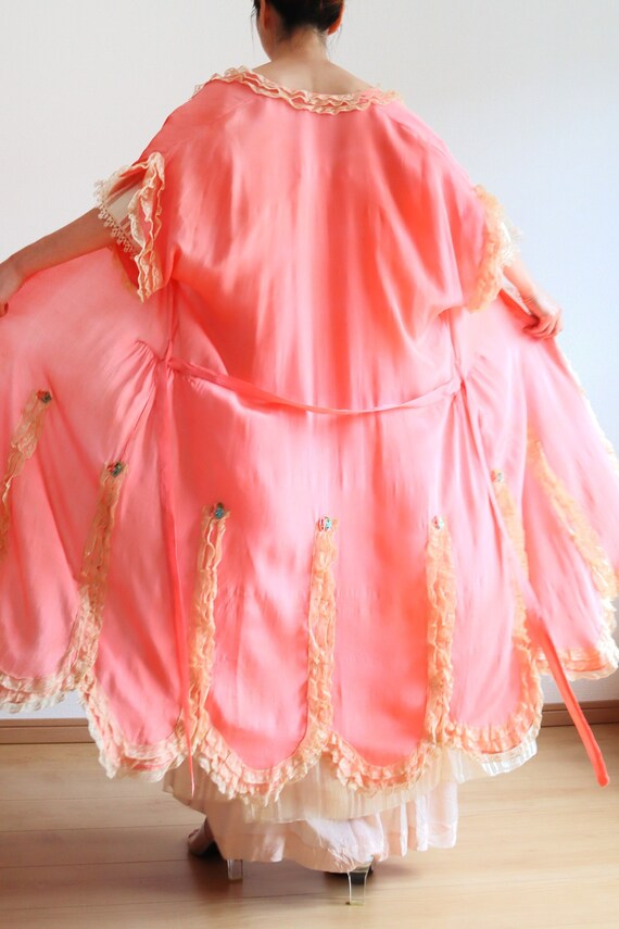 Antique 1920s Pink Silk Robe - Etsy