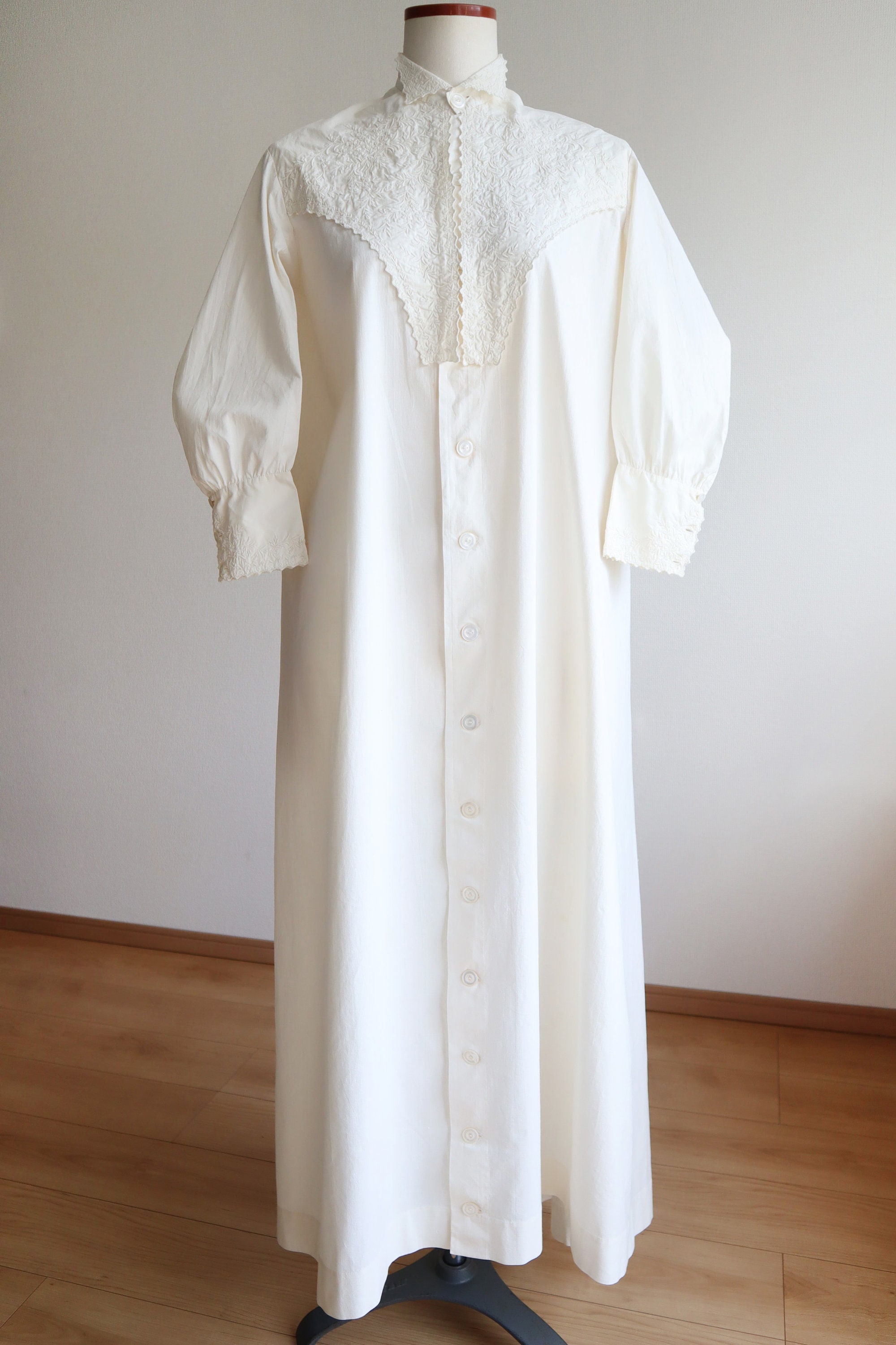 【祝開店！大放出セール開催中】 Embroidery Hand Flower 1900s Antique Cotton Etsy - Dress ワンピース
