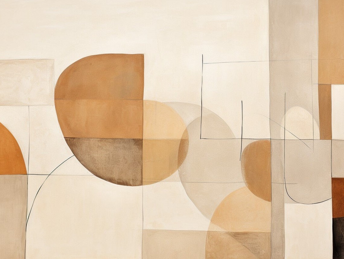 Windows Computer Backroound Boho Boho Desktop Wallpaper Aesthetic Abstract Shapes | Simple Minimalist ...