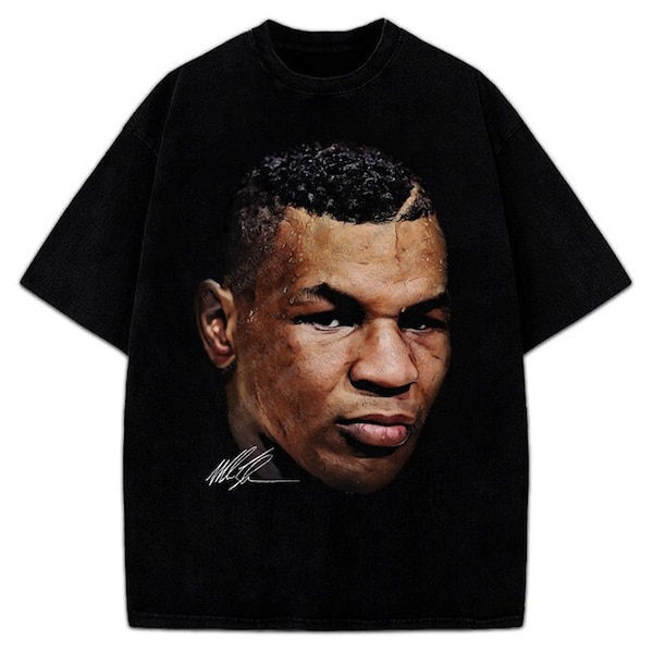 Mike Tyson T-Shirt Young Mike Tyson Portrait Big Face Custom Graphic Tee
