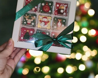 Świąteczne ozdoby czekoladowe - świąteczny zestaw prezentowy z czekoladą - wyjątkowy prezent świąteczny, sekretny Mikołaj - świąteczne smakołyki - świąteczne bańki mydlane