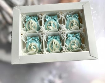 bańki mydlane z motywem baletnicy, czekoladowe pudełko prezentowe, prezent spersonalizowany, wyjątkowy, Boże Narodzenie, wypełniacz skarpety, niebieski, mleczna czekolada