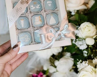 czekoladowe upominki ślubne-niestandardowy prezent czekoladowy-ręcznie robiony prezent czekoladowy-luksusowa belgijska czekolada-prezent dla panny młodej-zaproszenie ślubne