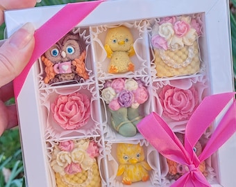 Zestaw luksusowych czekoladek belgijskich - prezent dla niej - dziękuję - Dzień Matki - niespodzianka - Wielkanoc - ręcznie robiony - personalizowany prezent - urodziny - miś - kwiaty - słodycze