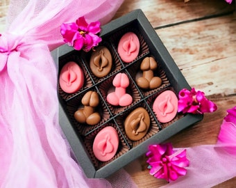 Prezent na Walentynki- prezent dla niej-dla niego-prezenty dla dorosłych-18+-czekoladowe penisy-czekoladowa cipka-produkty dla dojrzałych-penis-figurki waginy-wieczór panieński