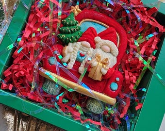 Tajemniczy Mikołaj-Czekolada-Dziadek do orzechów-Choinka-Pudełko prezentowe - Spersonalizowany prezent-słodycze - Wyjątkowy prezent-Święty Mikołaj