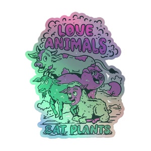 Love Animals Holographic stickers