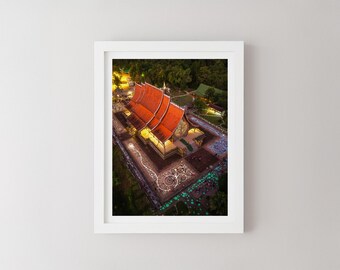 Glowing Temple Print: Ubon Ratchathani Thailand Photography