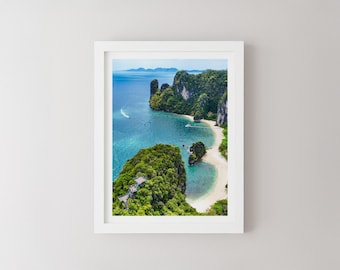 Koh Hong Krabi Aerial Print, Thailand Landscape Photography, Minimalist Wall Art, Travel Poster